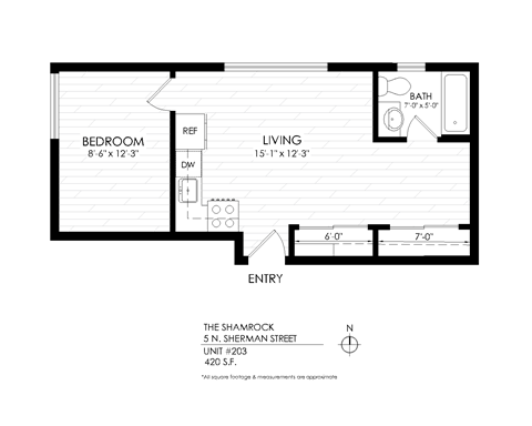 1 bedroom floor plan